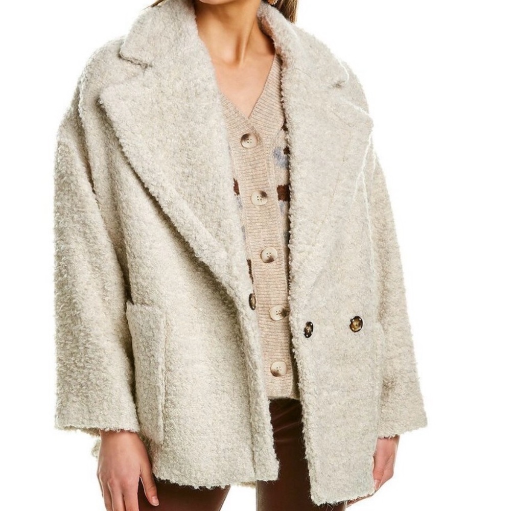 IRO Elona Oversized Teddy Style Wool-Blend Coat